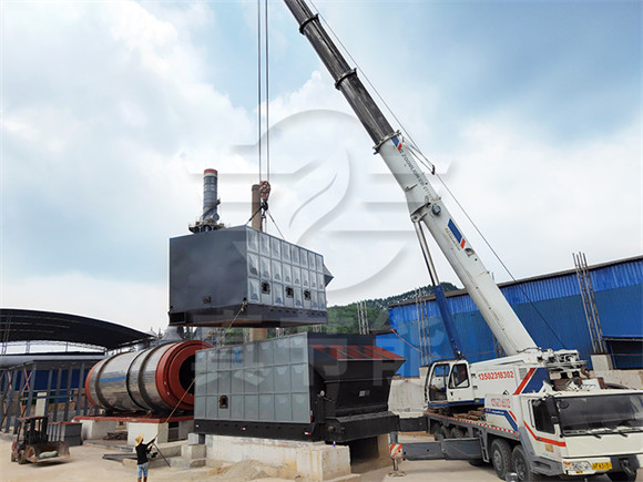 木薯渣烘干機吊裝現場 木薯渣烘干機吊裝現場