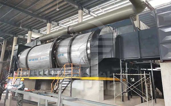 三筒土豆渣烘干機運行現場 三筒土豆渣烘干機運行現場