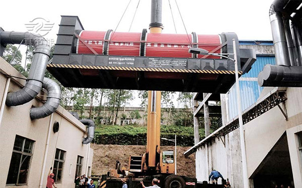 果渣烘干機吊裝現場 果渣烘干機吊裝現場